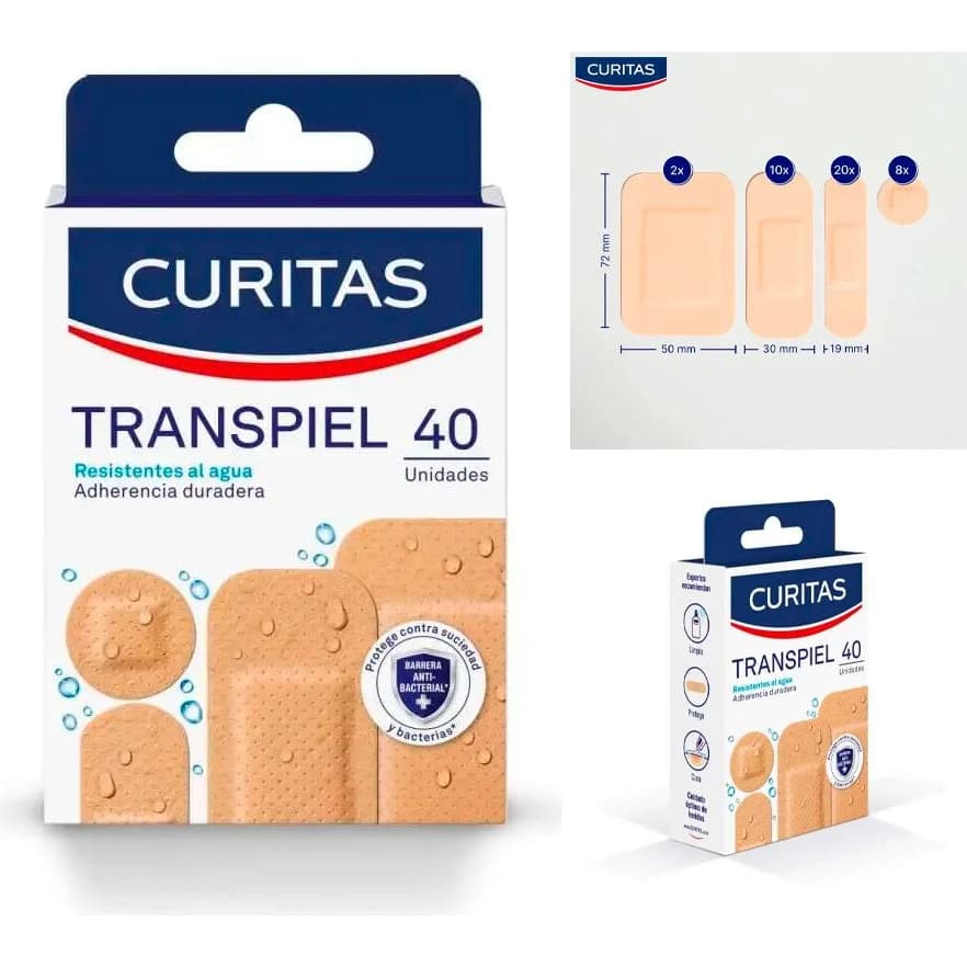 Curitas Apósitos Adhesivos Transpiel Surtidos x40 Unidades