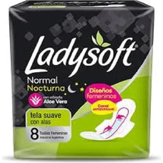 Toallas Femeninas Ladysoft Suave Nocturnas x 8