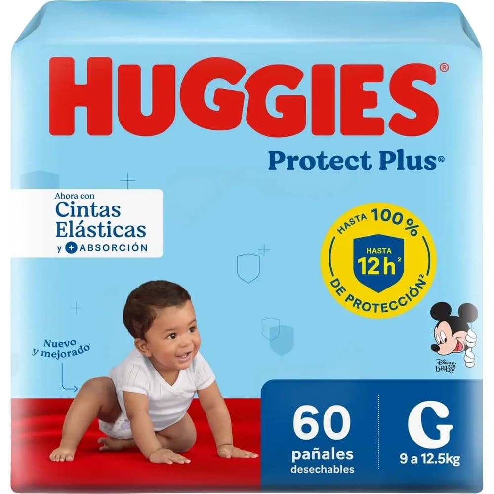 Pañales Huggies Protección Plus Talle G x60