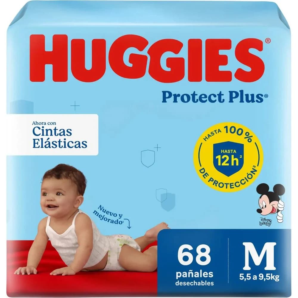 Pañales Huggies Protección Plus Talle M x68