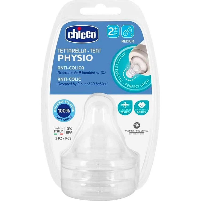 Tetina Chicco Perfect 5 Physio Anticólica 2 Unidades +2 Meses