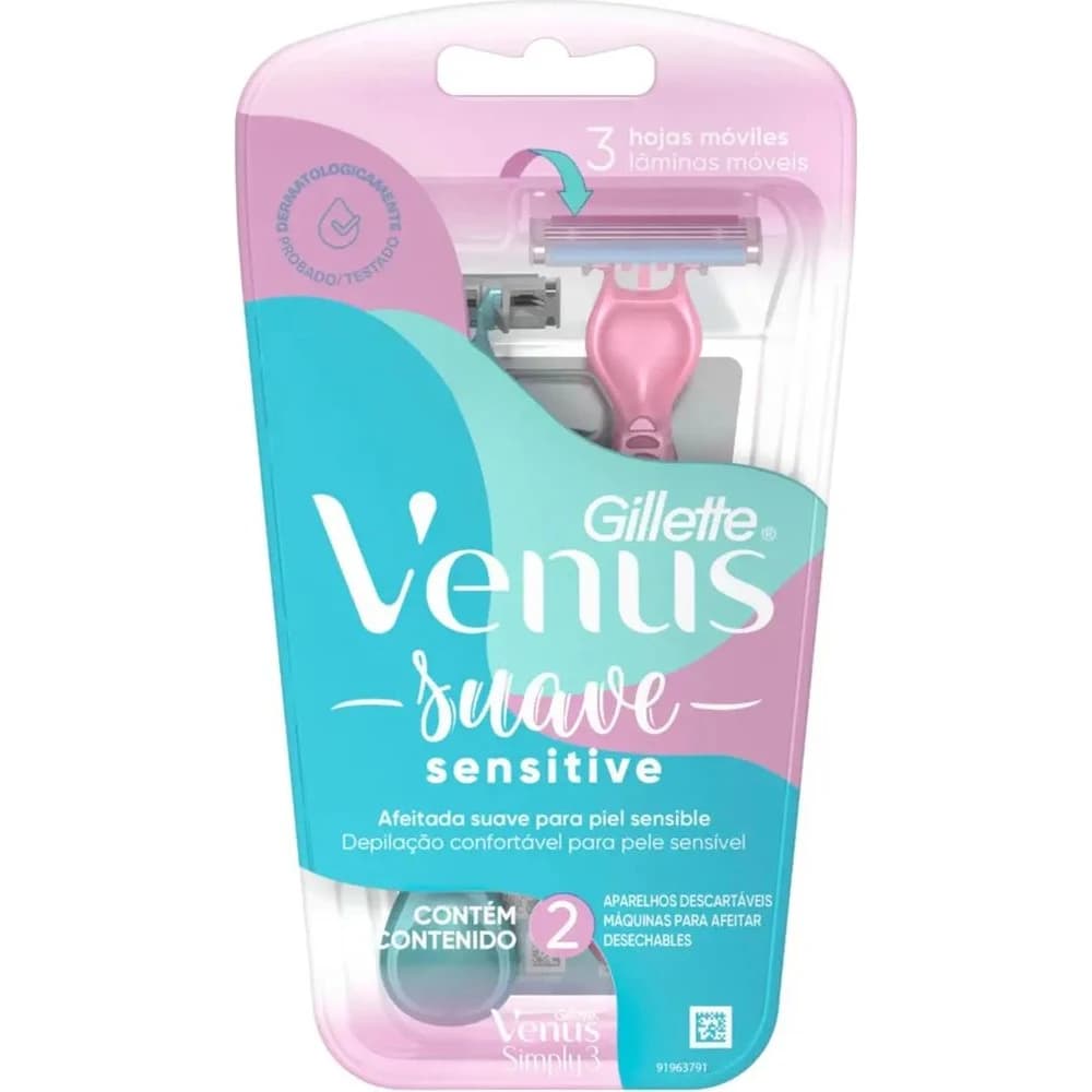 Máquina de Afeitar Gillette Venus Simply 3 (Pack x2)