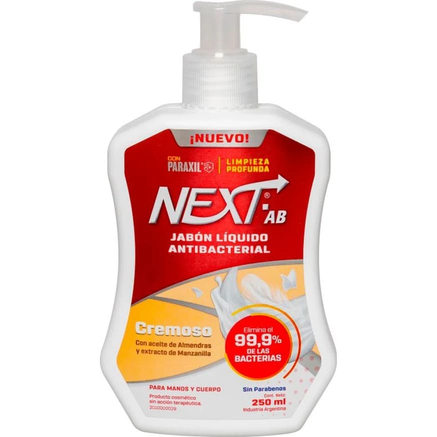 Jabón Líquido Cremoso Antibacterial Next AB 250 ml