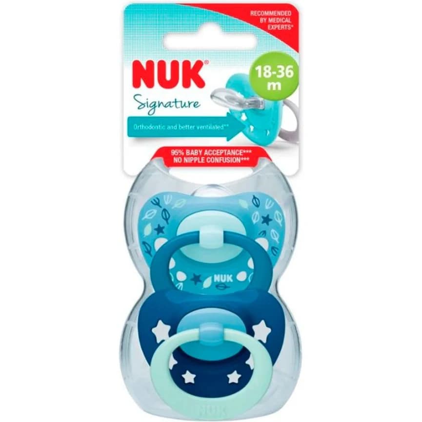 Chupete NUK Signature 18-36 Meses Azul x2