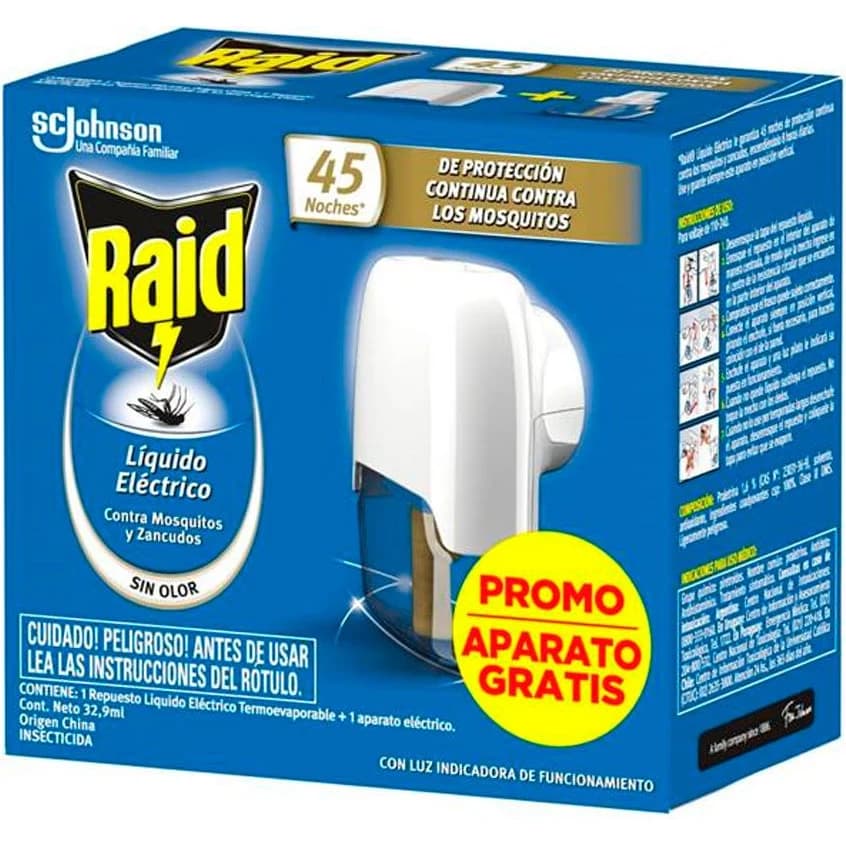 Raid Repelente Líquido + Aparato 32,9 ml