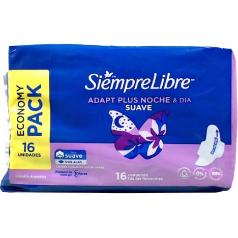 Protector Femenino Siempre Libre Adapt Plus Noche y Día x16