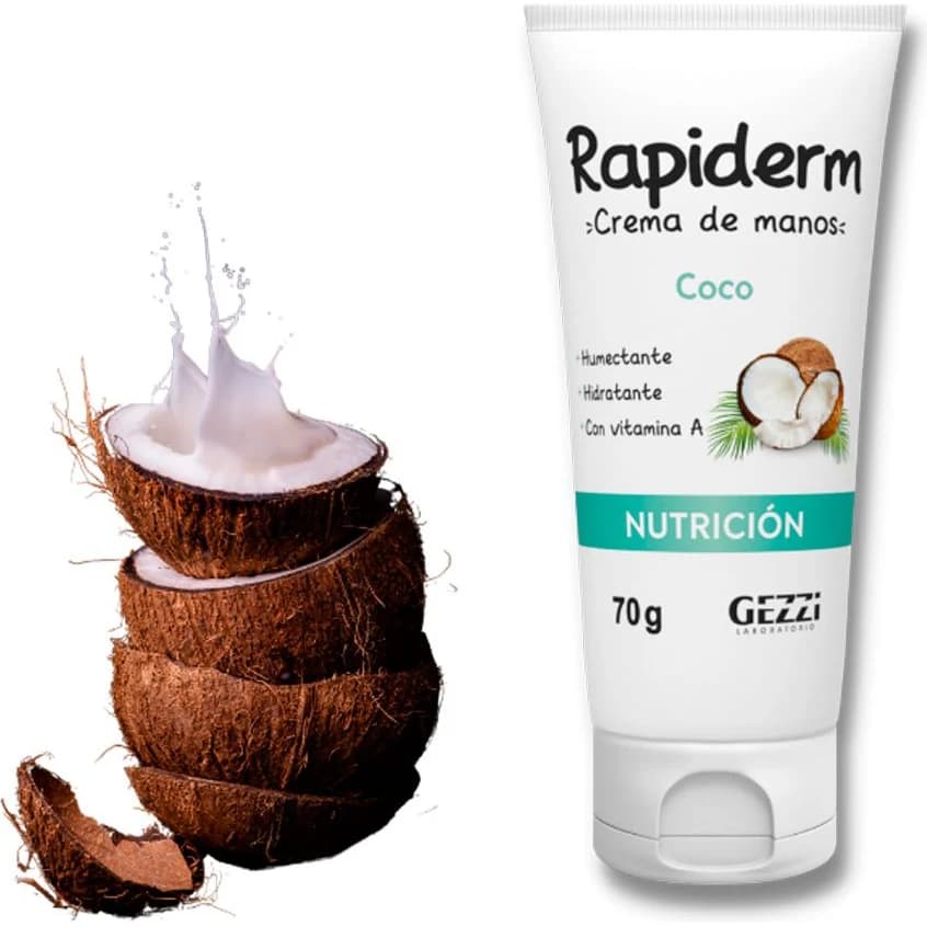 Crema de Manos Rapiderm Nutrición Coco 70 g