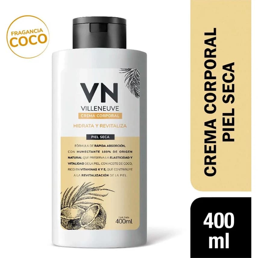 Crema Corporal Villeneuve Piel Seca 400 ml