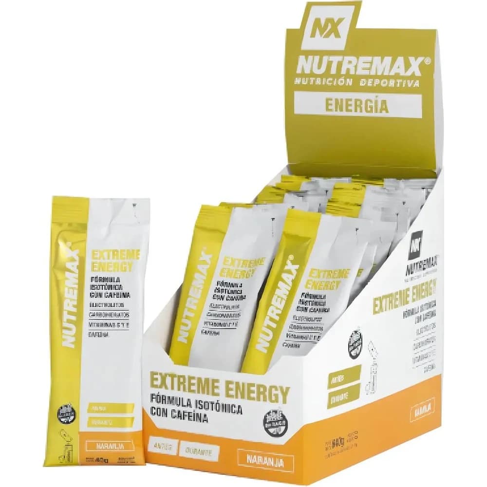 Nutremax Extreme Energy Isotónico con Cafeína Naranja 20 Sobres