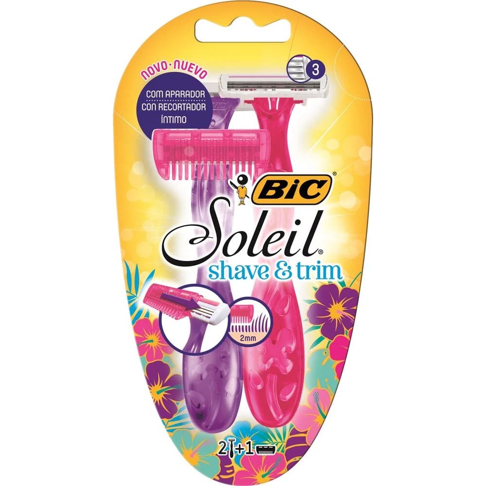 Máquina de Afeitar Bic Soleil Trim Suave x 2 Unidades