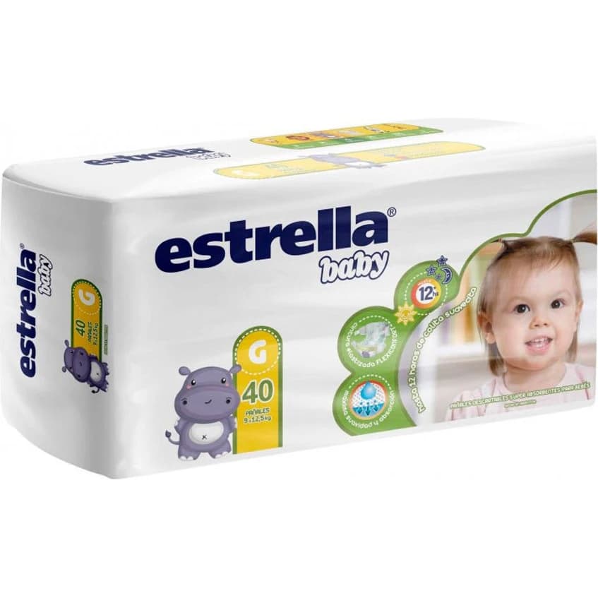 Pañal Estrella Baby 12 Horas Talle Grande 40 Unidades