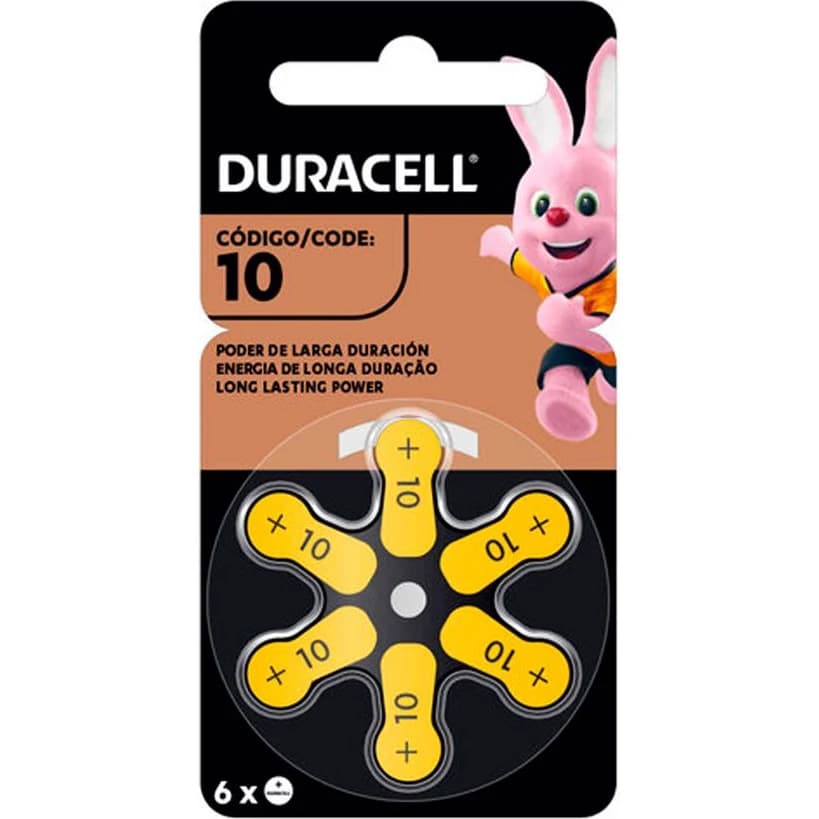 Pilas para Audífono Duracell Tamaño 10 Pack 6 unidades