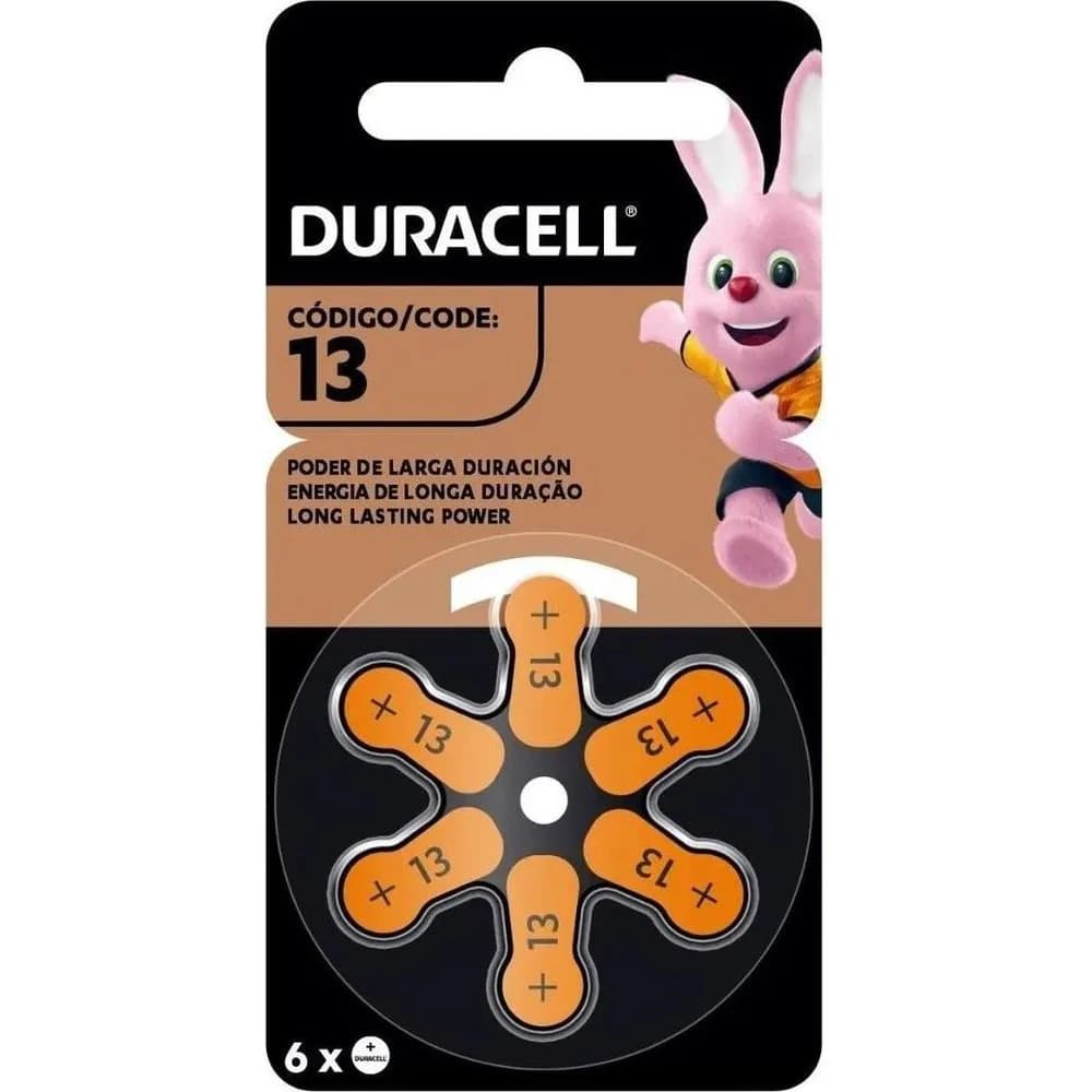 Pilas para Audífono Duracell Tamaño 13 Pack 6 Unidades