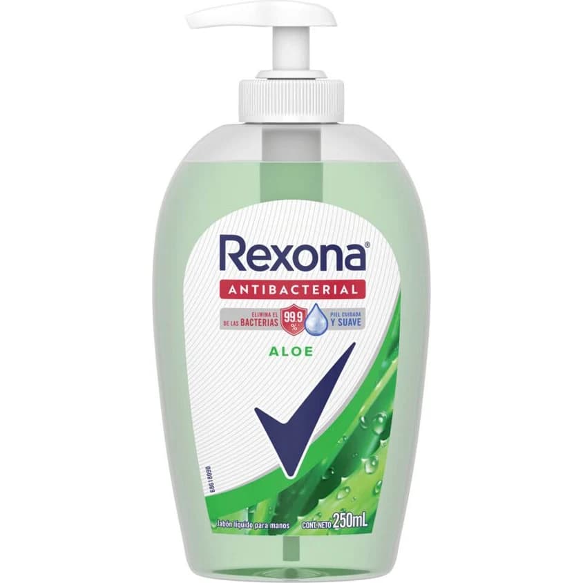 Jabón Líquido Antibacterial para Manos Rexona Aloe 250 ml