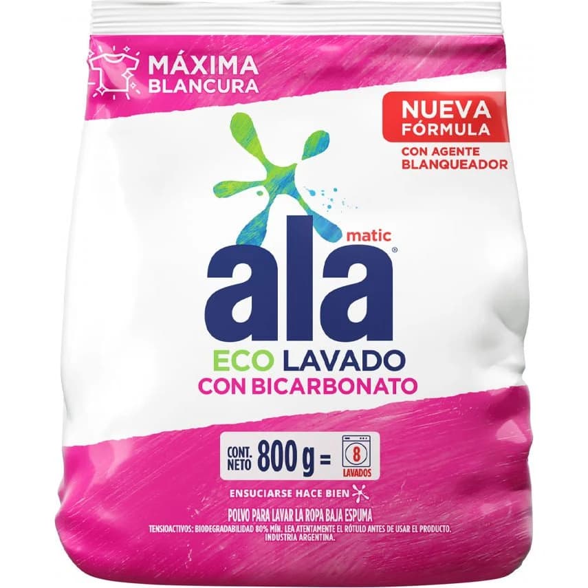 Jabón en Polvo Ala Matic con Bicarbonato 800 g