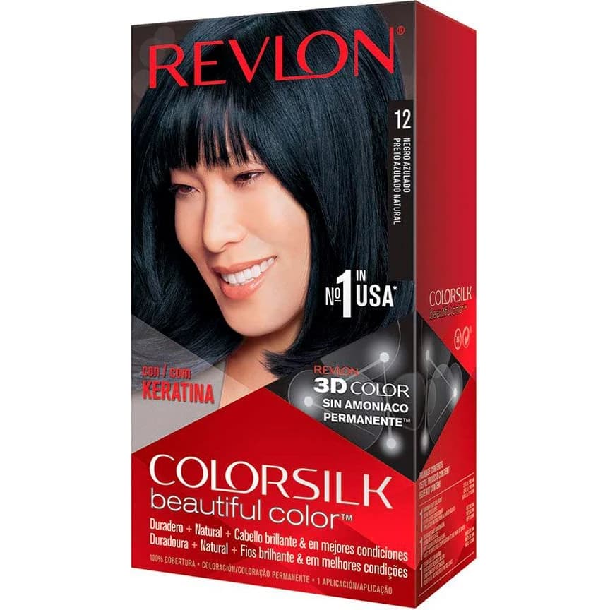Tintura Revlon ColorSilk 3D 12 Negro Azulado