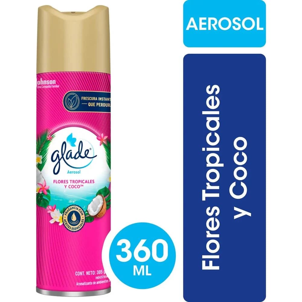 Desodorante de Ambiente en Aerosol Glade Aroma Tropical FLOX360