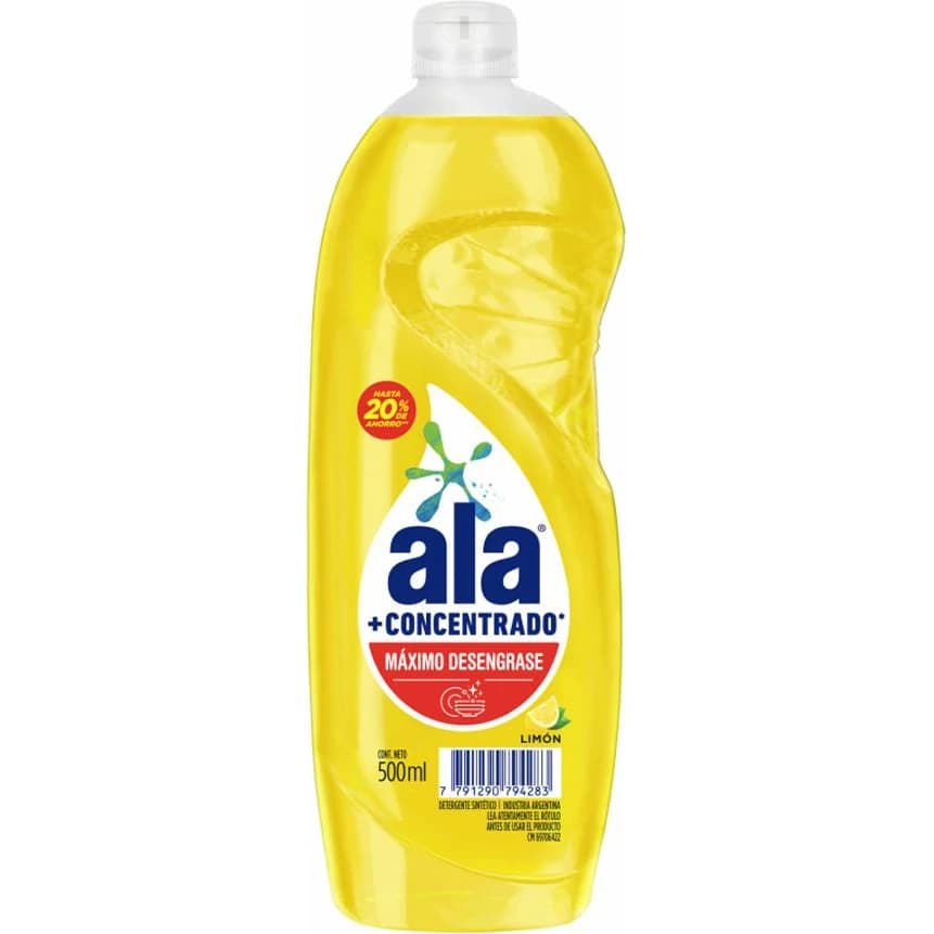 Detergente Lavavajillas Ala Ultra Limón 500 ml