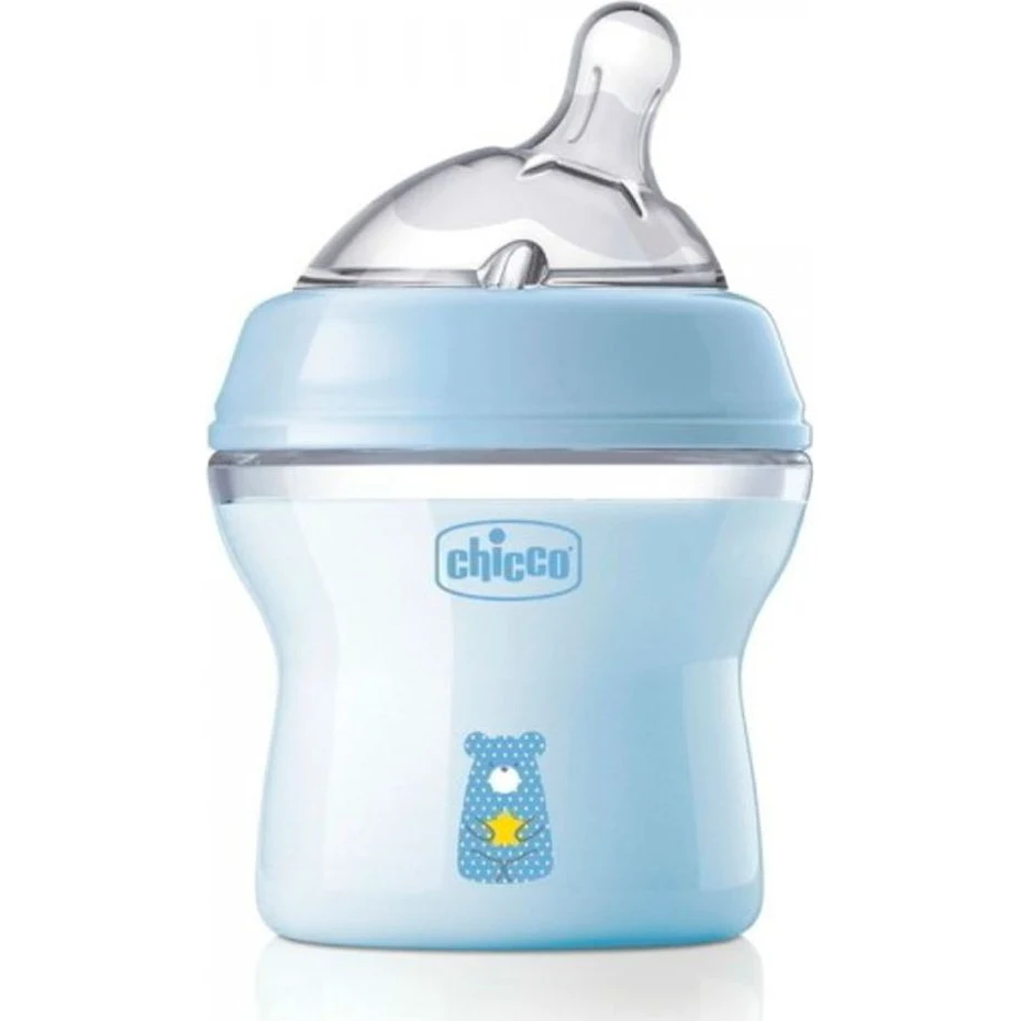 Mamadera Chicco Natural Feeling Celeste 0M+ 150 ml