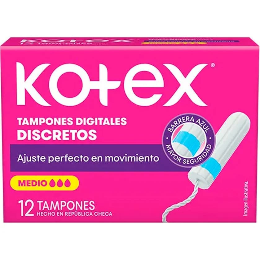 Tampones Kotex Medio x12 unidades