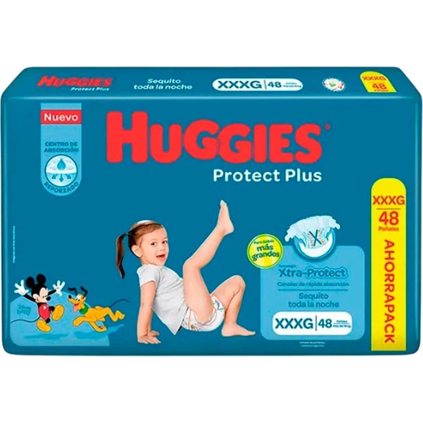 Pañales Huggies Protect Plus Talle XXXG x48