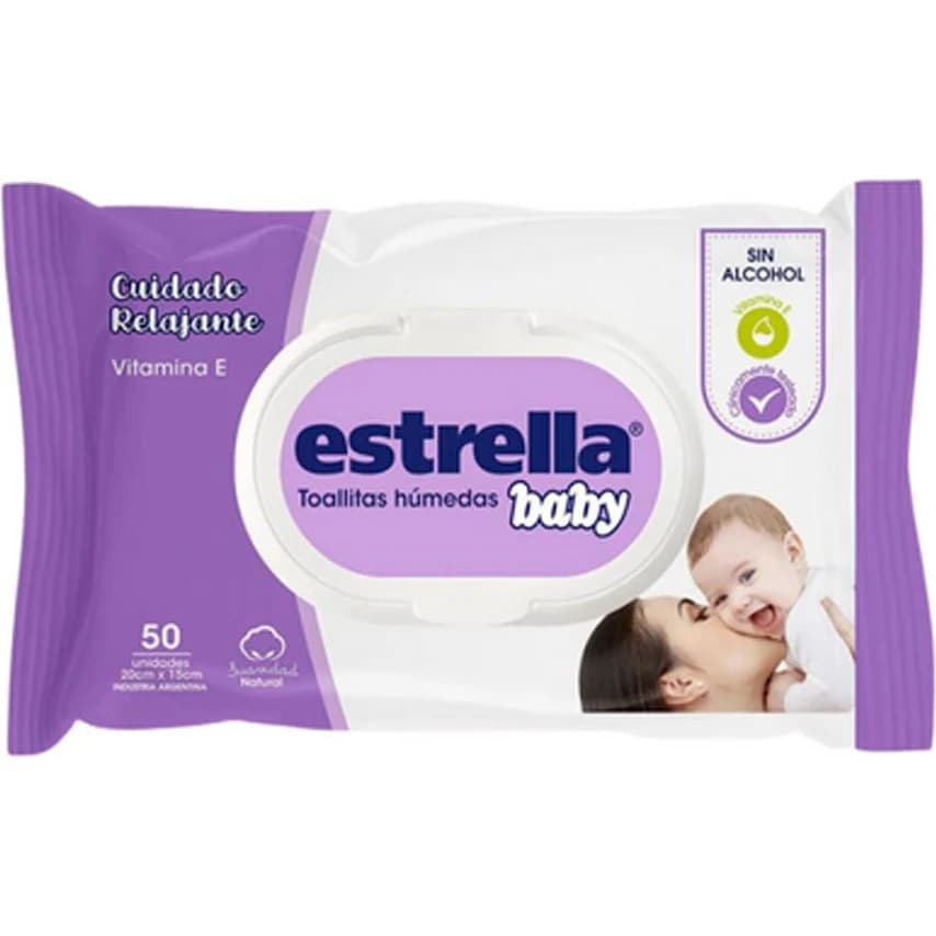 Toallitas Humedecidas Estrella Baby Relax 50 unidades