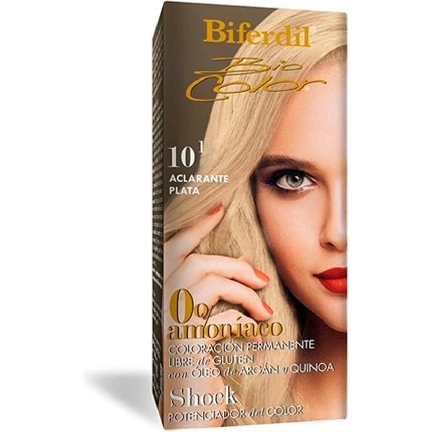 Tintura Capilar Biferdil Biocol 0% Amoníaco Tono 10.1 Aclarante Plata