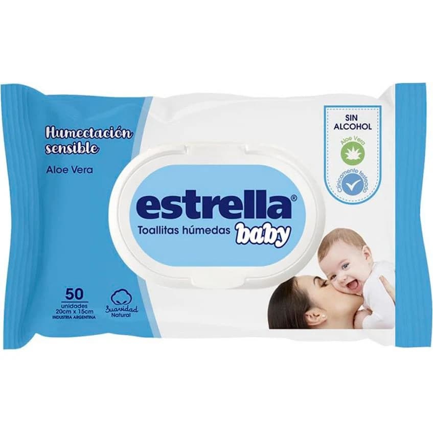 Toallitas Húmedas Estrella Sensibles x 50
