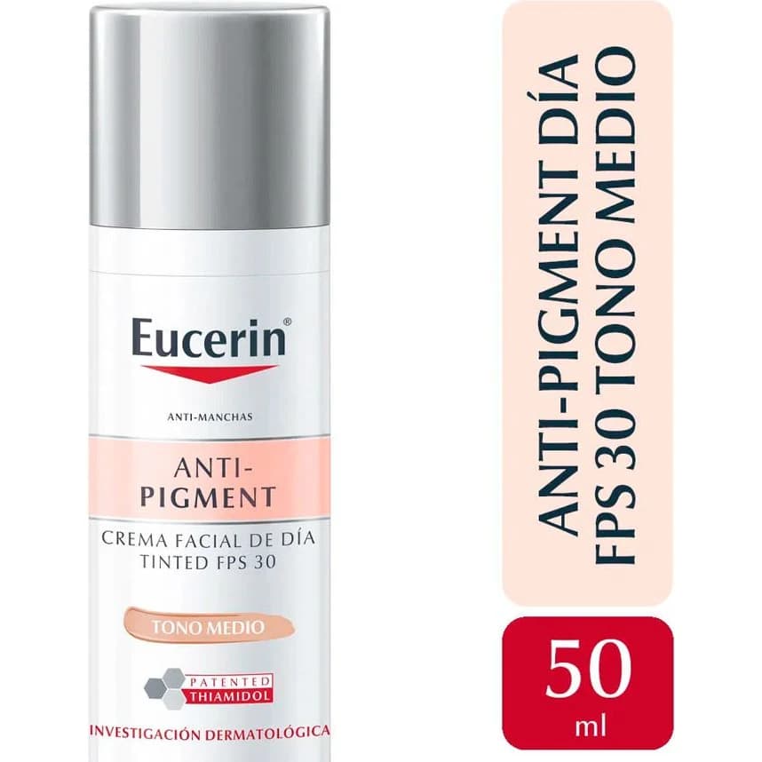 Crema Facial Eucerin Anti-Pigment de Día con Color Tono Medio FPS 30