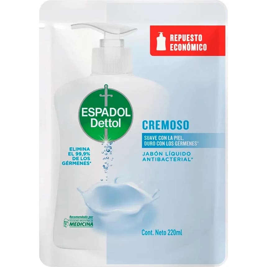 Jabón Líquido Cremoso Espadol Repuesto 220 ml
