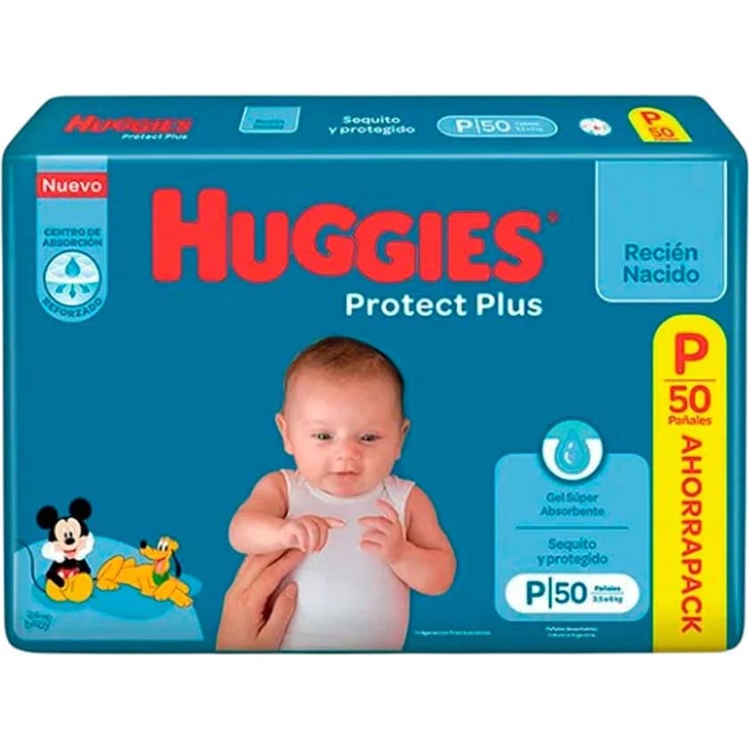 Pañales Huggies Protección Plus Talle P x50