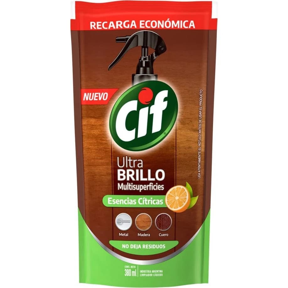 Limpiador Cif Ultra Brillo Esencial 380 ml