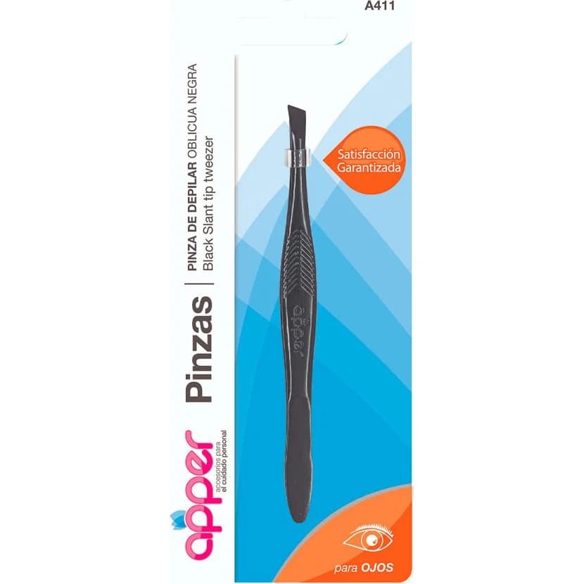 Pinza Depilatoria Oblicua Apper Negra