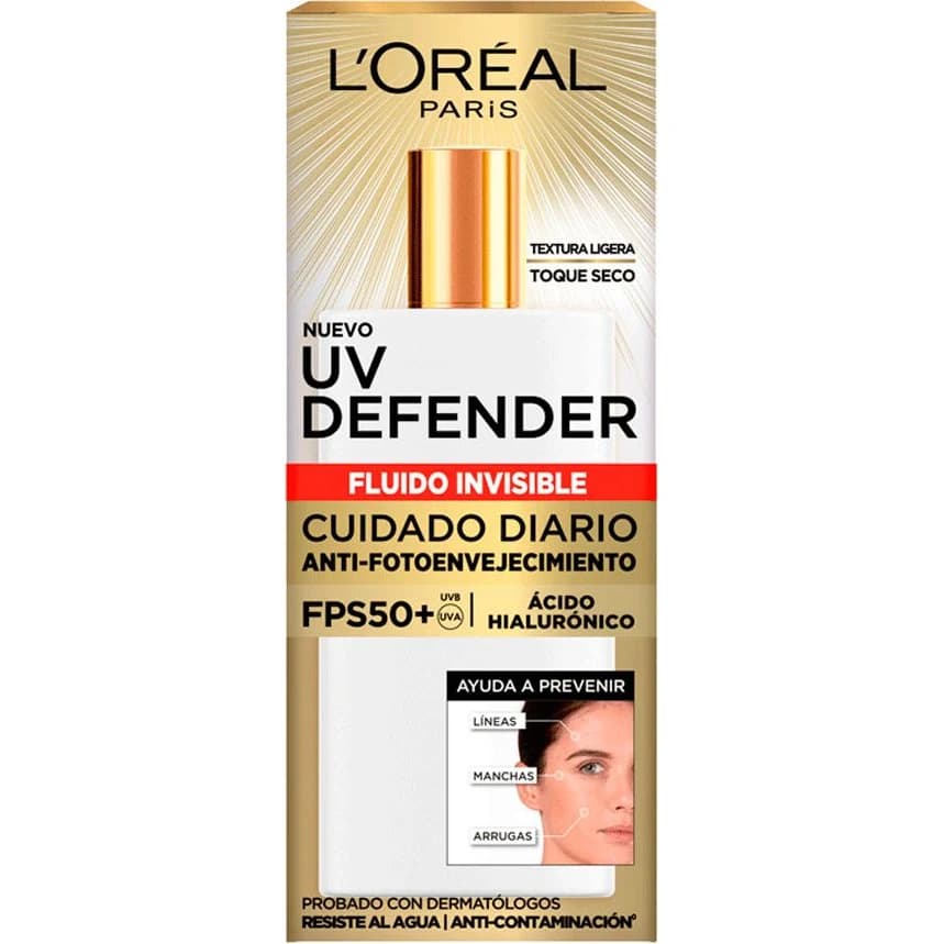 Protector Solar Fluido Invisible L'Oréal Paris UV Defender FPS50 40 ml
