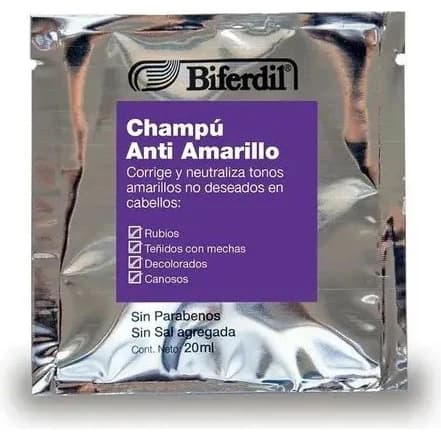 Shampoo Anti Amarillo Biferdil 1 Sobre