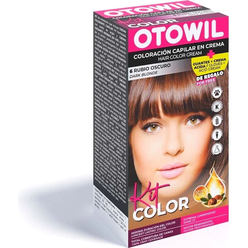 Tintura Capilar Otowil Kit Tono 6 Rubio Oscuro