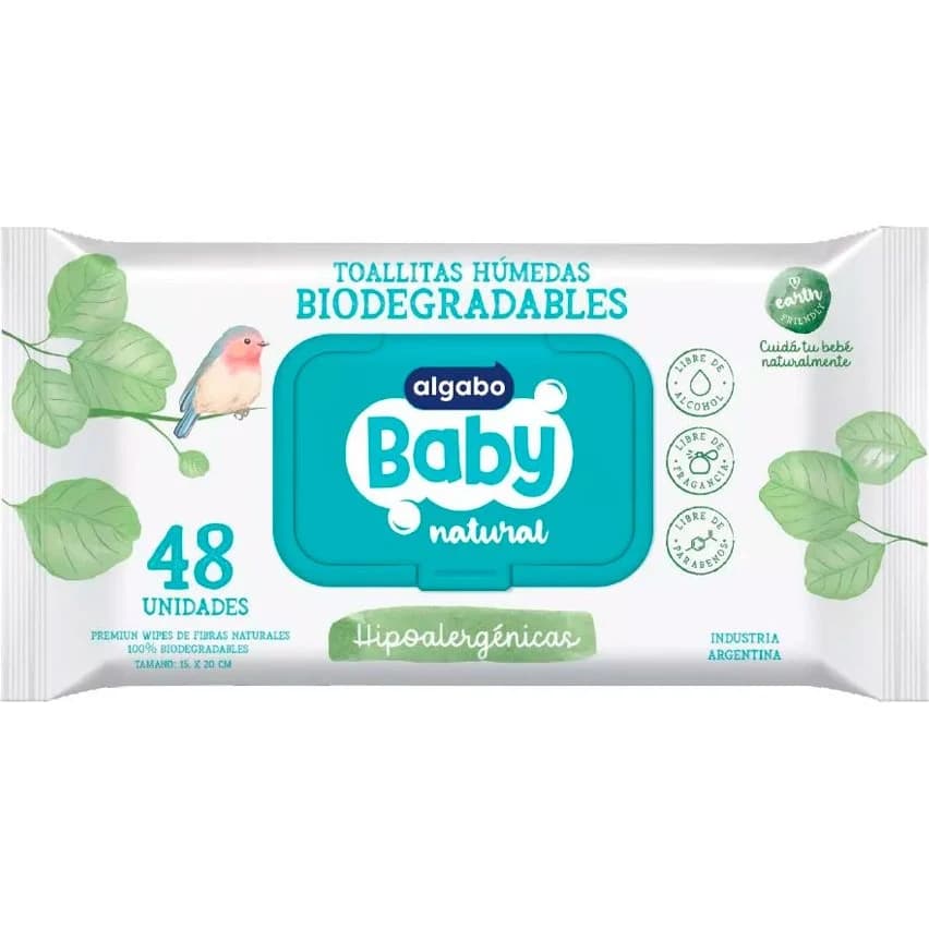 Toallitas Húmedas Algabo Baby Natural x 48 Unidades