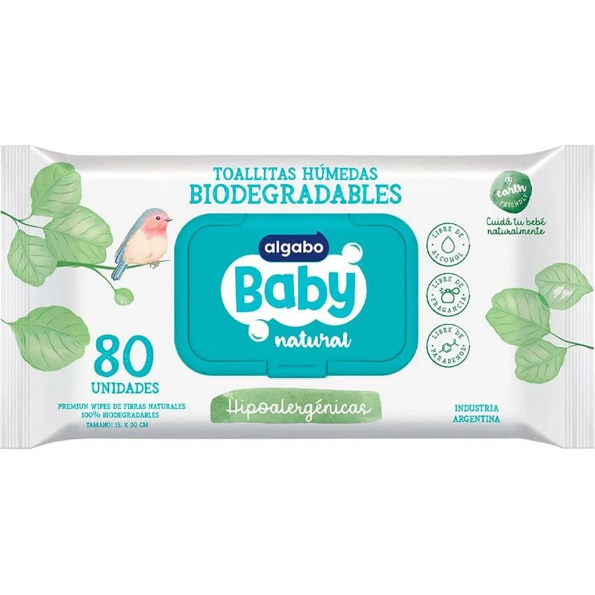 Toallitas Húmedas Algabo Baby Natural Wipes x 80