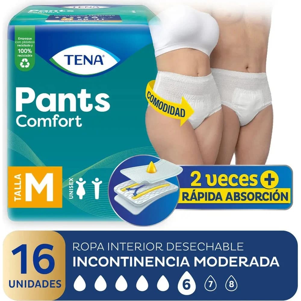 Pañal para Adulto Tena Pants Clásico Talle Mediano x16 unidades