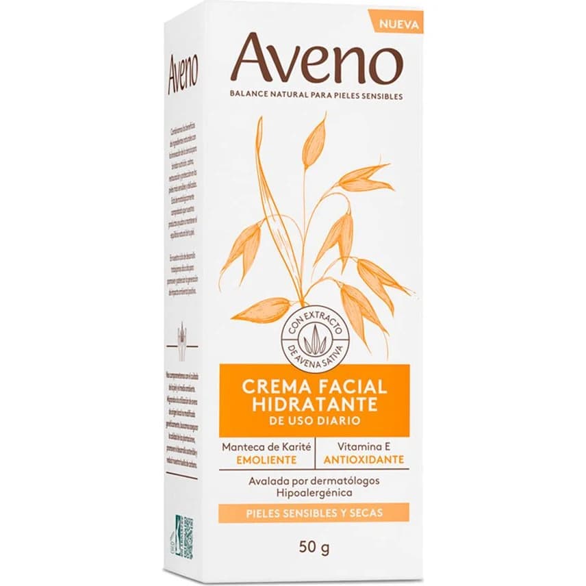 Crema Hidratante Facial Aveno para Piel Seca y Sensible 50 g