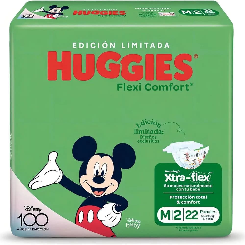 Pañales Huggies Flex Comfort Max Talle M x22