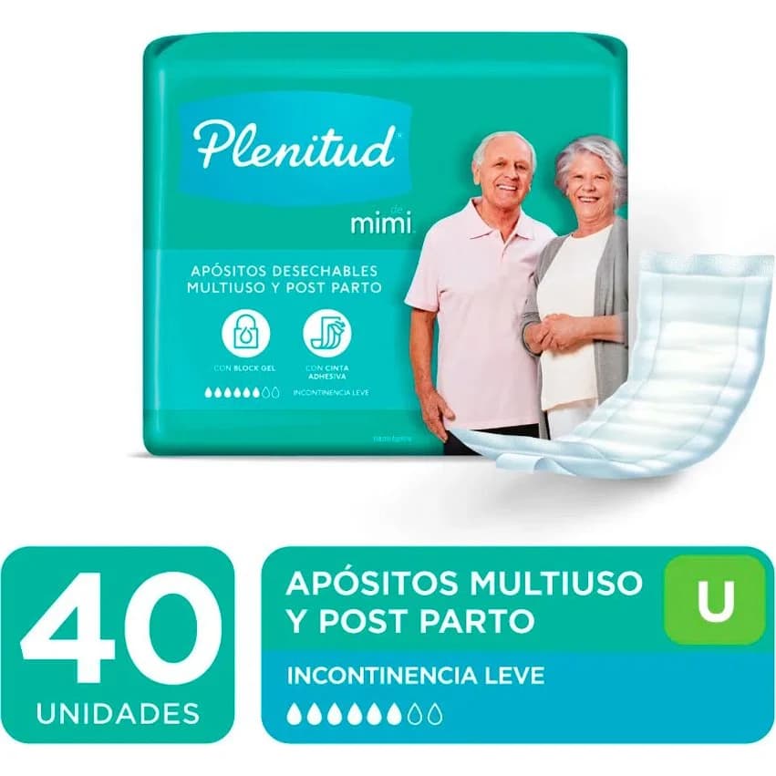 Apósitos Plenitud Adultos para Incontinencia Leve 40 Unidades