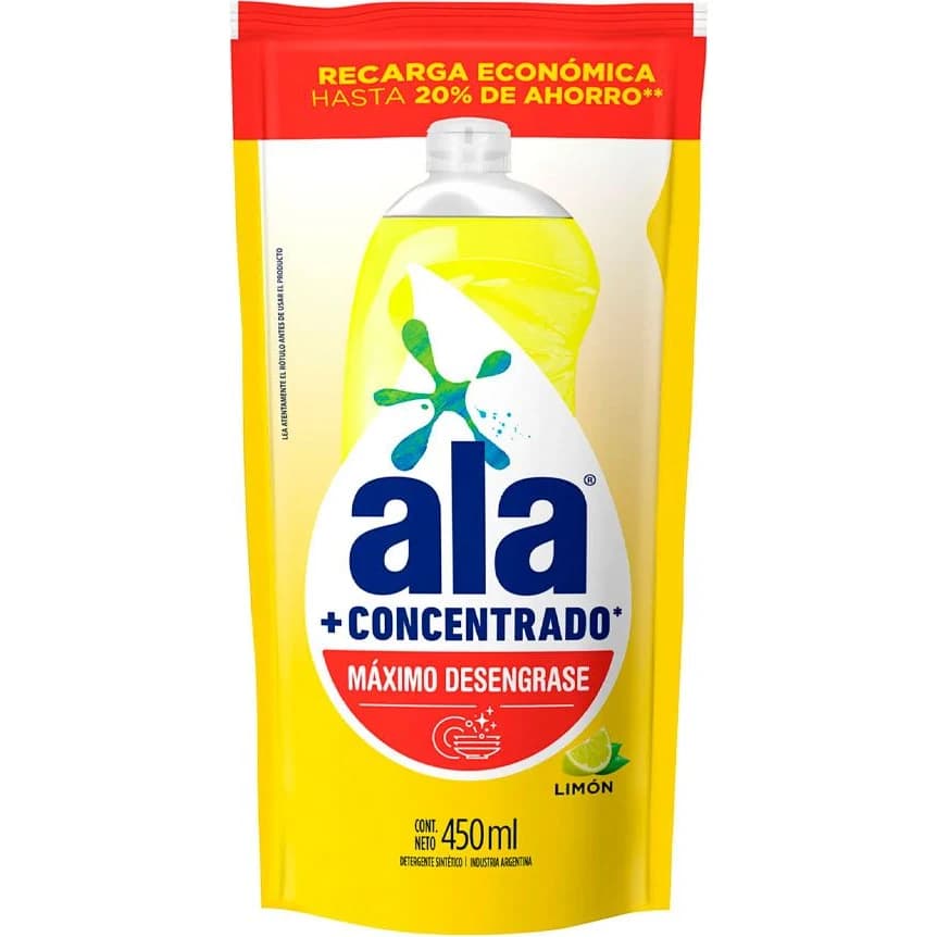 Detergente Lavavajilla Ala Ultra Limón 450 ml
