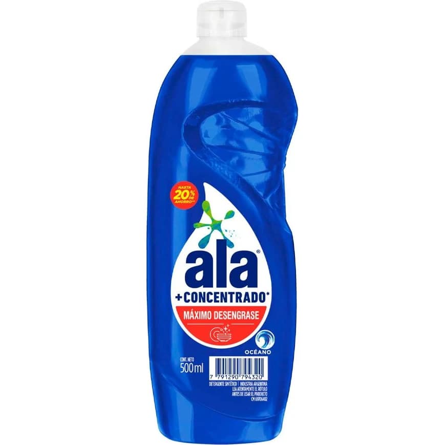 Detergente Lavavajilla Ala Concentrado Océano 500 ml