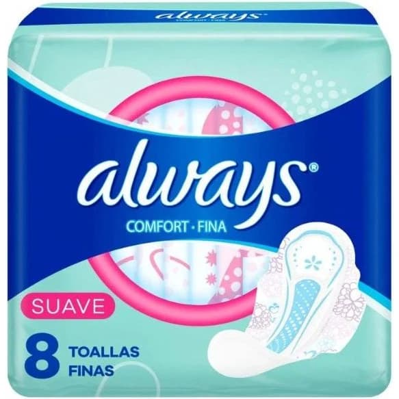 Toallas Femeninas Always Suave x8