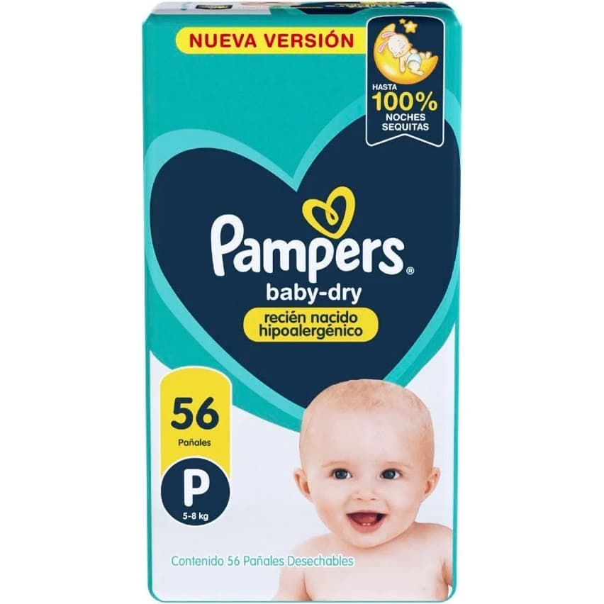 Pañal Pampers Baby Dry Pequeño x56