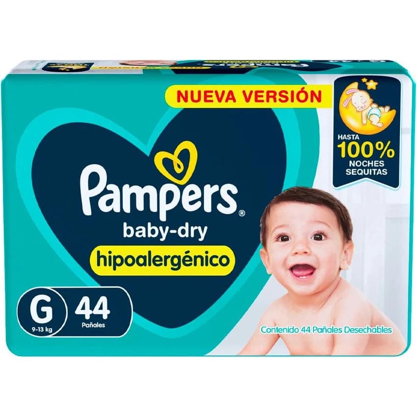 Pañales Pampers Baby Dry Talle G x 44 Unidades