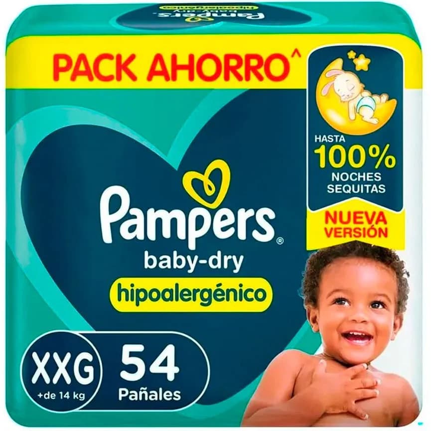 Pañales Pampers Baby Dry XXG x54