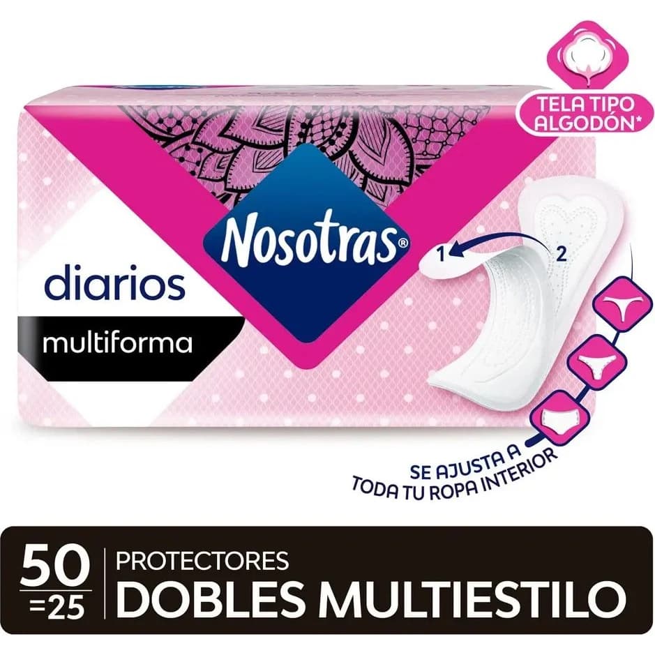 Protector Femenino Nosotras Dobles Diarios x 25 Unidades