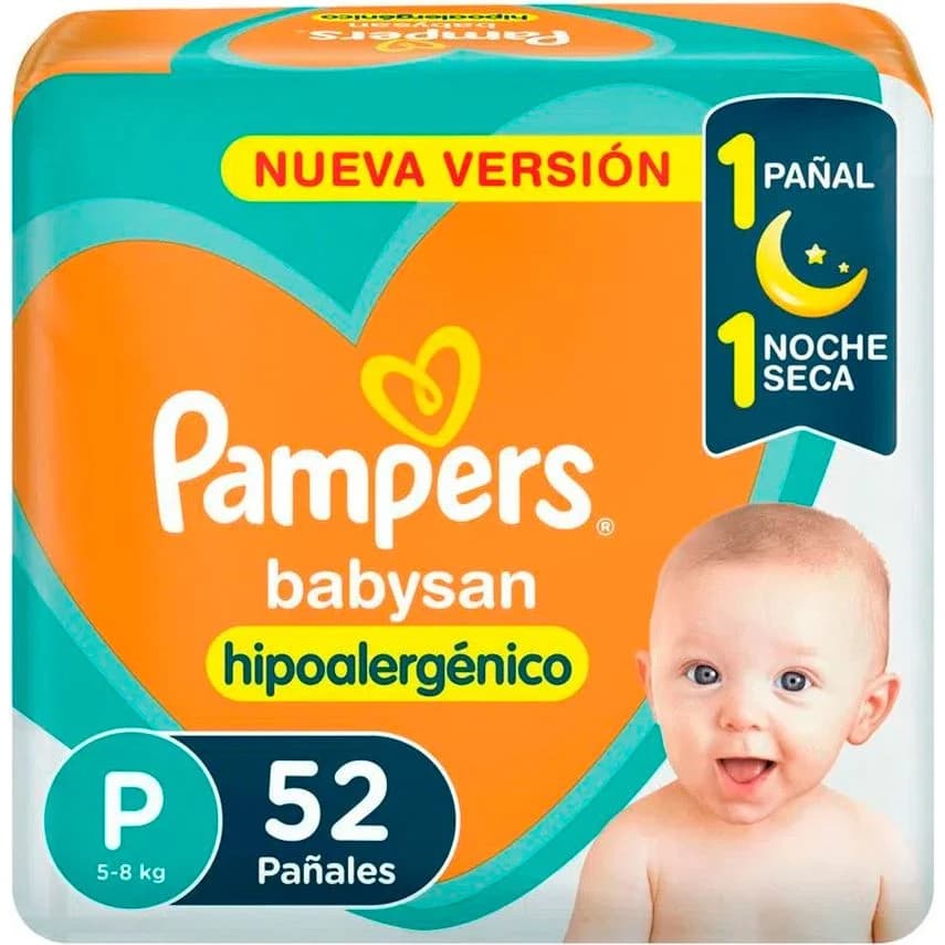 Pañales Pampers Baby-Dry Pequeño X 52